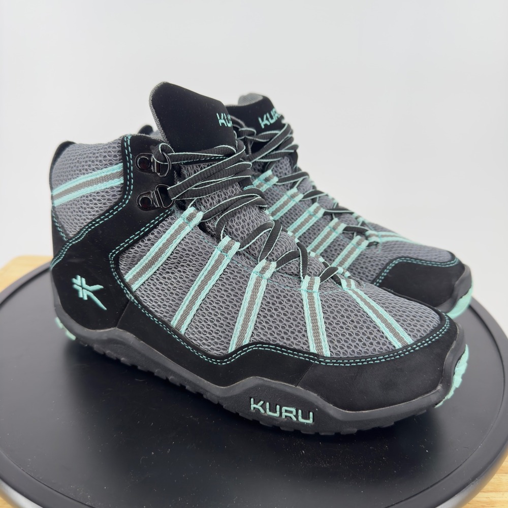 Kuru Quantum Mid Top Hiking Sneakers Gray Black Turquoise Womens 8.5 200701